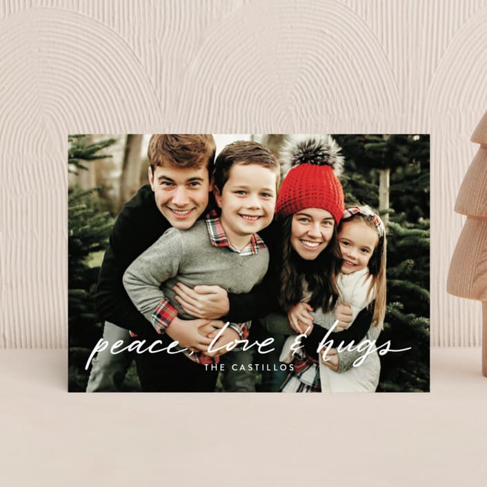 "sending all our LOVE" - Holiday Cards in Moon by Tanya Lee of Frooted Design - Front