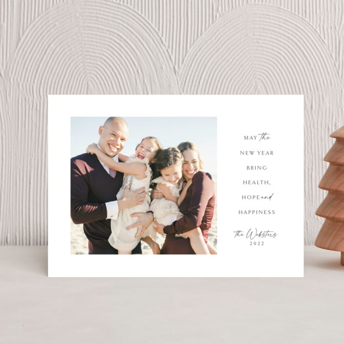 "Let the earth rejoice" - Holiday Cards in Slate by Lea Delaveris - Front