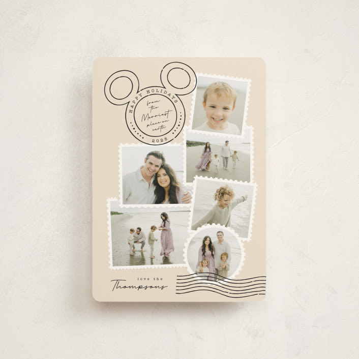 "Disney's Mickey Vintage Postable" - Holiday Cards in Coal by Kamala Nahas - Front