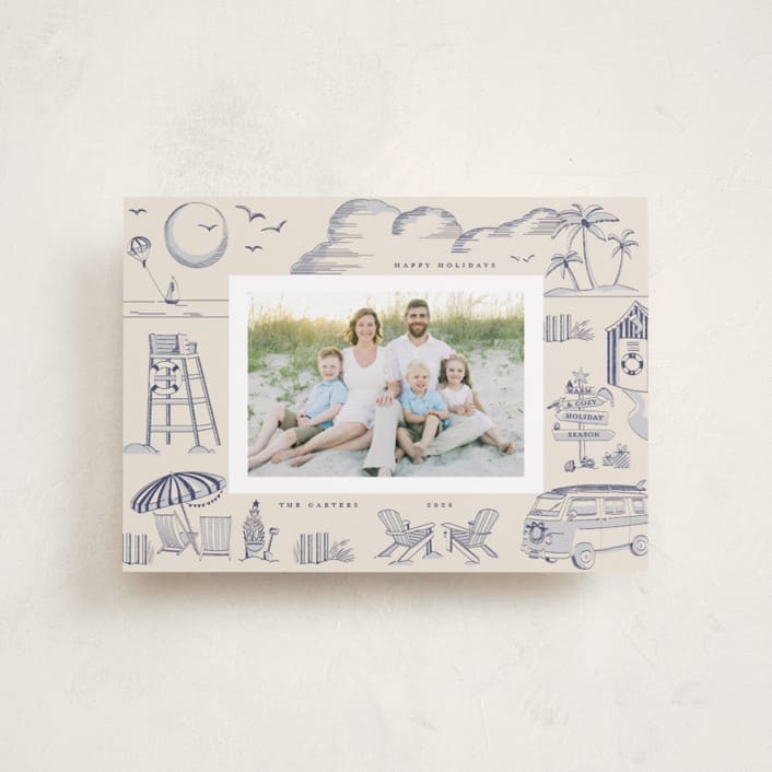 "Beach Holiday" - Holiday Cards in Wintermint by Teju Reval - Front