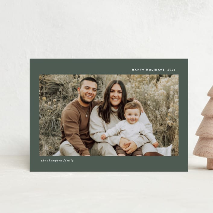 "Simple Greeting" - Holiday Cards in Fir by Ashley Iwafuchi - Front