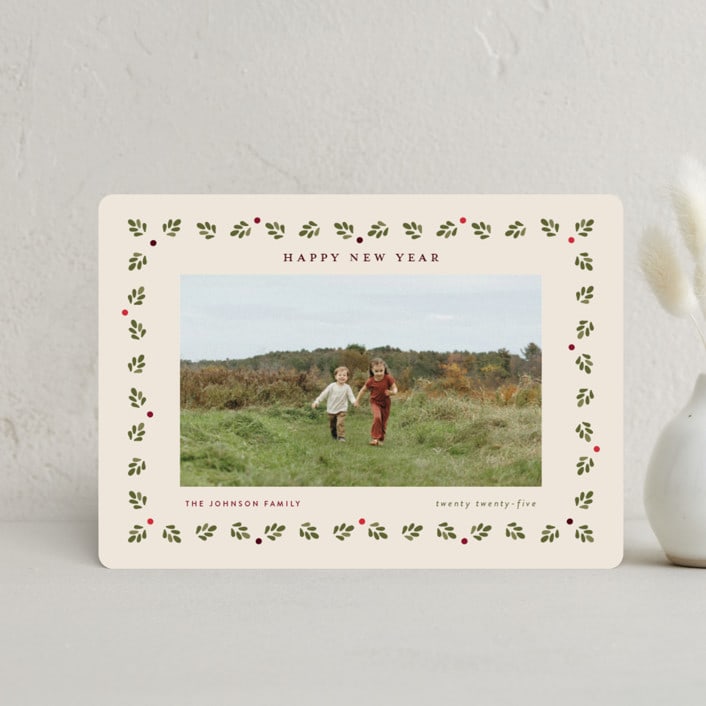 "Framed by Holly" - Holiday Cards in Vintage Holiday by Poised Avenue - Front