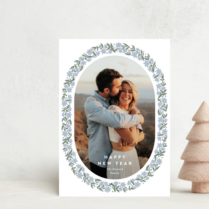 "Stamped Blooms" - Holiday Cards in Frost by Amy Kross - Front