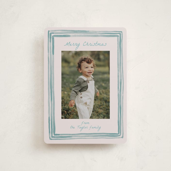 "Painted Frame Edge" - Holiday Cards in Bluebell by Alethea and Ruth - Front