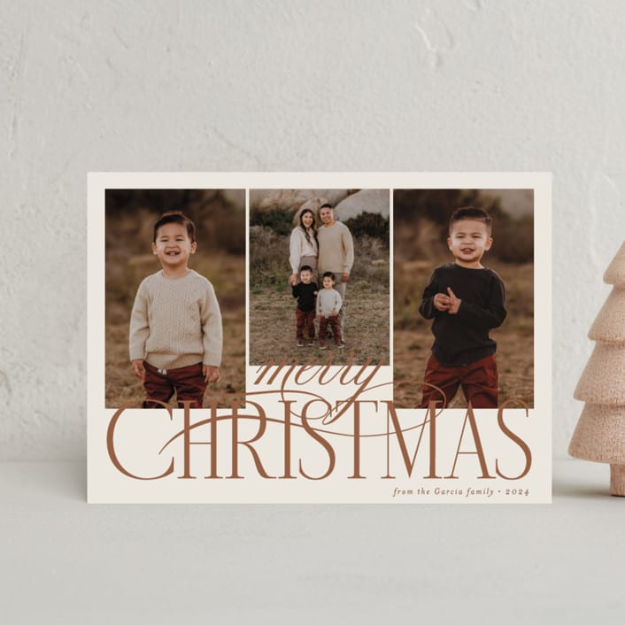 "Bold Elegance" - Holiday Cards in Cookie Dough by Brianne Larsen - Front