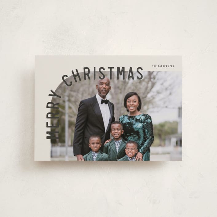 "Curve" - Holiday Cards in Eggnog by Brianne Larsen - Front