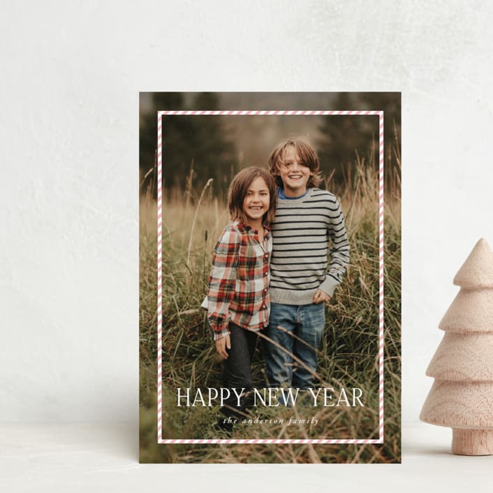 "CandyCane Frame" - Holiday Cards in Cupcake by Ilene Guy - Front