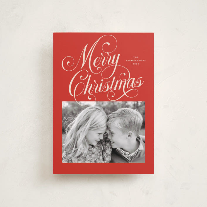 "Peppermint Twist" - Holiday Cards in Candy Apple by Jessica Williams - Front