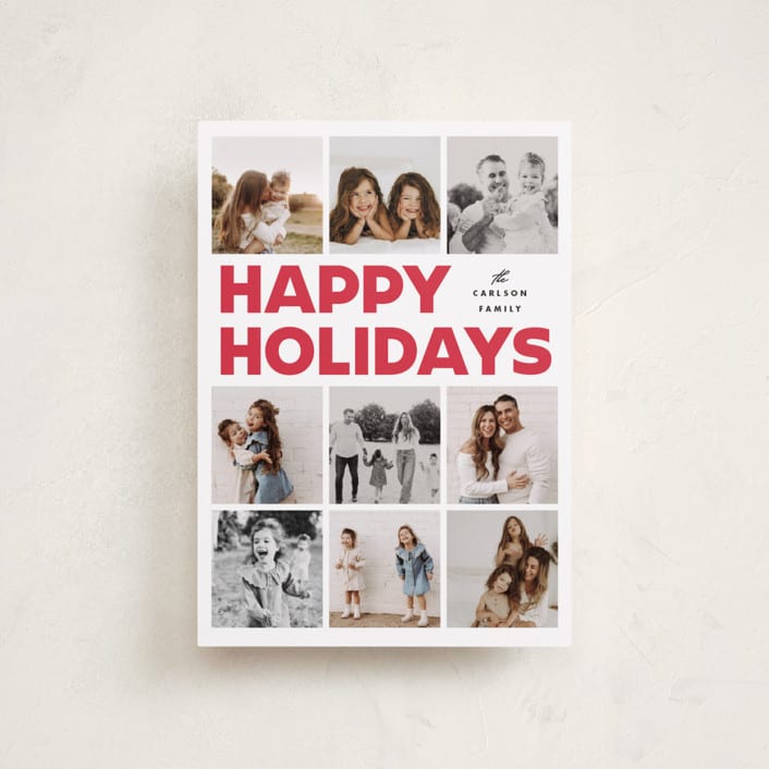 "Memory Squares" - Holiday Cards in Snow by Maria Alou - Front