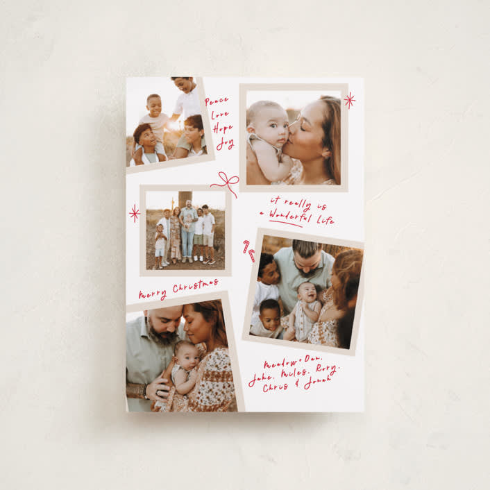 "Personal Note" - Holiday Cards in Poinsettia by Owl and Toad - Front