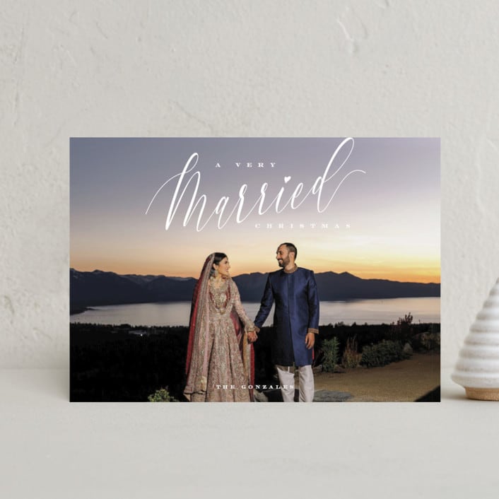 "Very Married Christmas" - Holiday Cards in Snow by Nicoletta Savod - Front