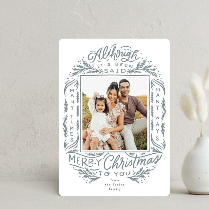 "Many Times Many Ways" - Holiday Cards in Slate by Alethea and Ruth - Front