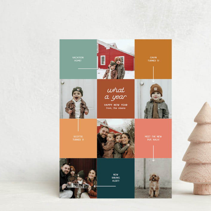 "Year in Review" - Holiday Cards in Retro by elithing - Front