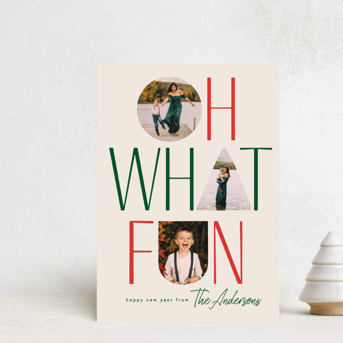 "oh what fun shapes" - Holiday Cards in Eggnog by Karidy Walker - Front
