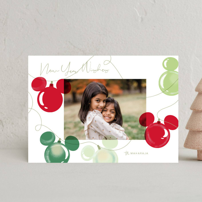 "Mickey Lights" - Holiday Cards in Moss by Baumbirdy - Front