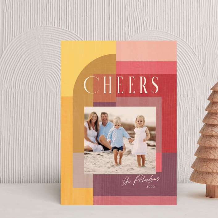 "Color Nouveau" - Holiday Cards in Sunshine by Rebecca Daublin - Front