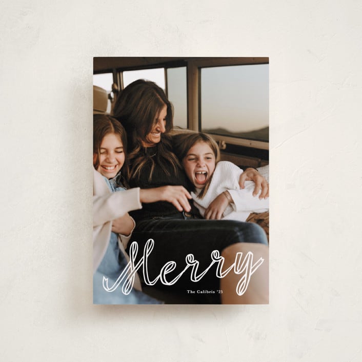 "a merry ribbon" - Holiday Cards in Snow by Lori Wemple - Front