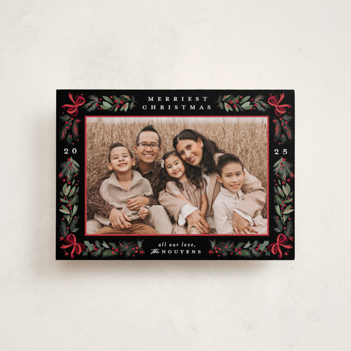 "Sparkly Bows" - Holiday Cards in Festive by Makewells - Front