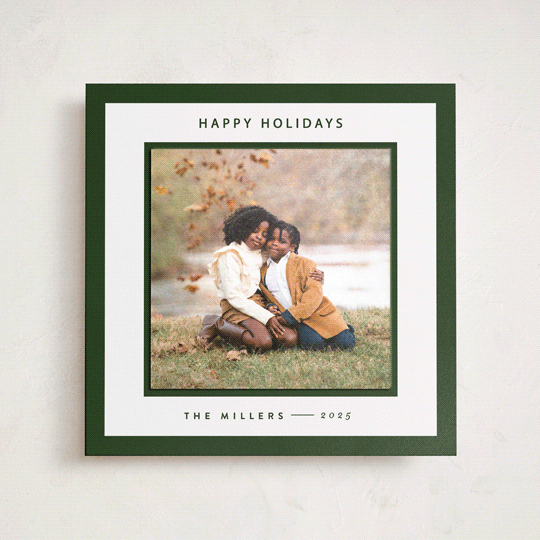 "square" - Holiday Photo Mount Cards in Spruce by JoAnn Jinks - Front