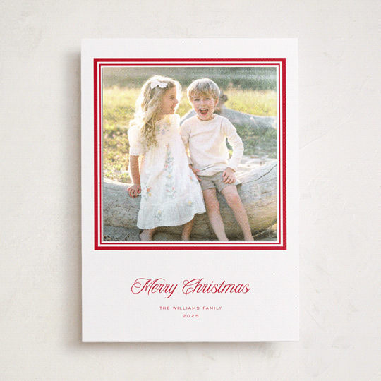 "Lauren" - Holiday Photo Mount Cards in Santa Suit by Blustery August - Front