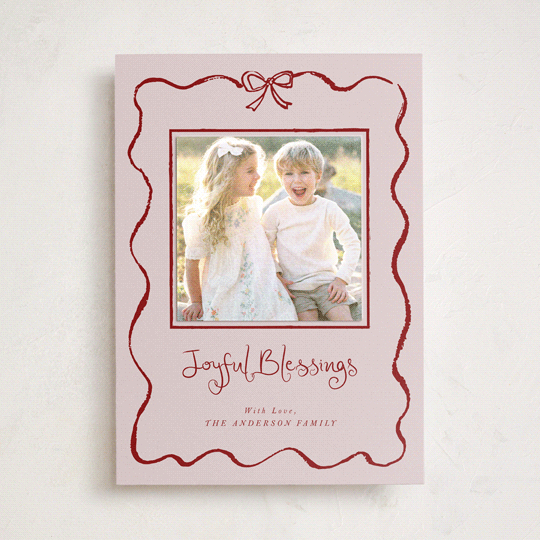 "quirky fun" - Holiday Photo Mount Cards in Wine by Cass Loh - Front