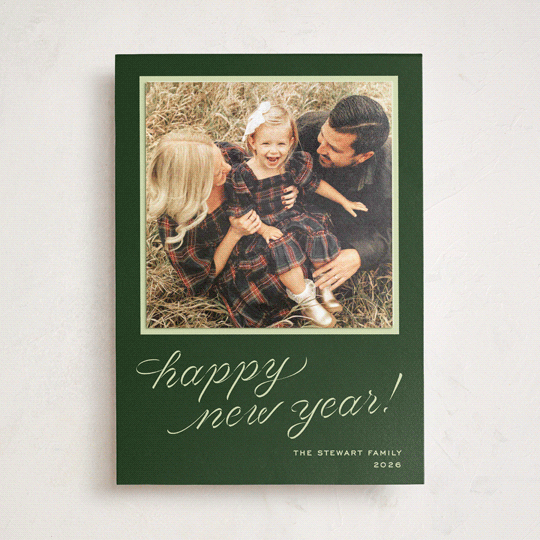 "cotillion" - Holiday Photo Mount Cards in Evergreen by Megan Davis - Front