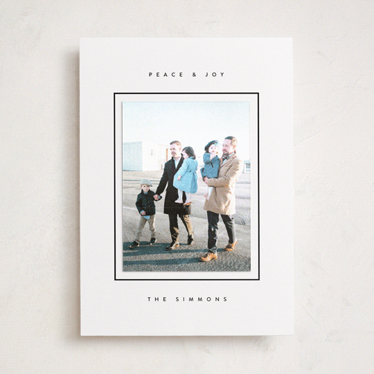 "Minimal border" - Holiday Photo Mount Cards in Starlight by Lucrecia Caporale - Front