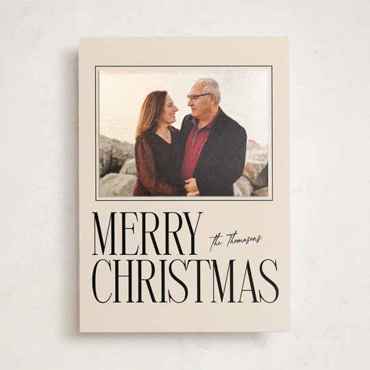 "Merry Stack" - Holiday Photo Mount Cards in Eggnog by Ekko Studio - Front