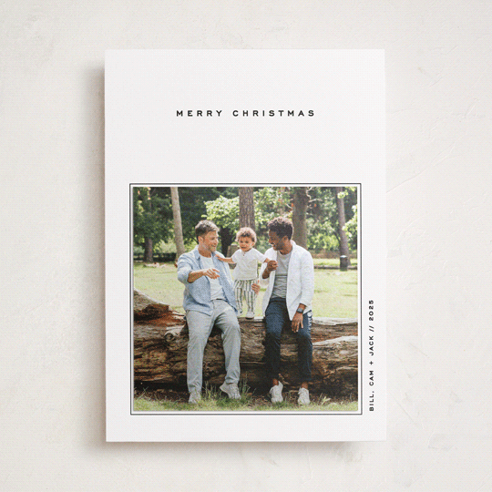 "Haute Holidays" - Holiday Photo Mount Cards in Tuxedo by Lottie Aldarwish - Front