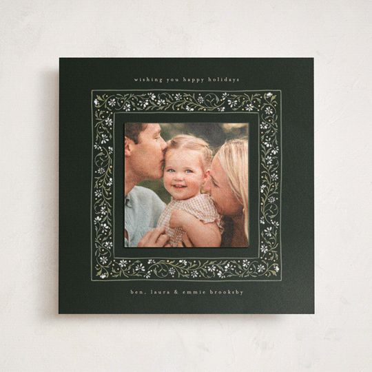 "Fairytale Border" - Holiday Photo Mount Cards in Pine by Erin L. Wilson - Front