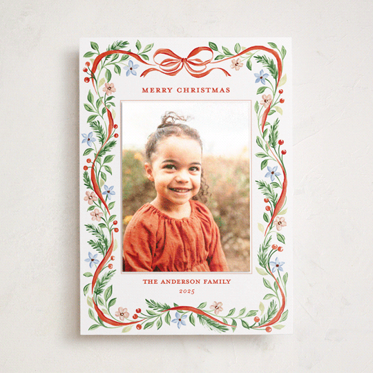 "Bella" - Holiday Photo Mount Cards in Cardinal by Sarah Knight - Front