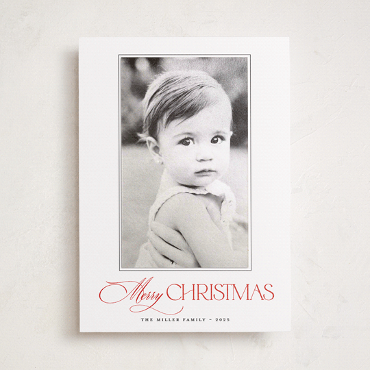 "merry" - Holiday Photo Mount Cards in Candy Cane by Benita Crandall - Front