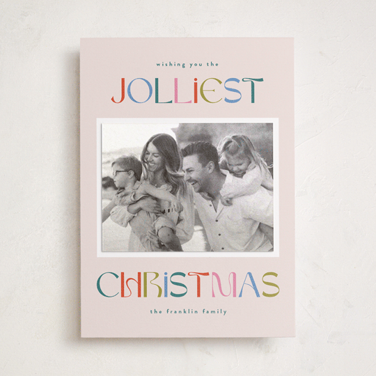 "Jolliest" - Holiday Photo Mount Cards in Gumdrop by Paper Raven Co. - Front