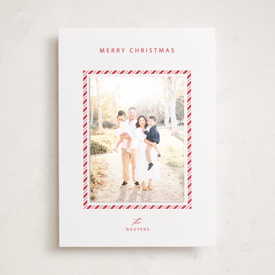 "Candycane" - Holiday Photo Mount Cards in Candy Cane by Pixel and Hank - Front