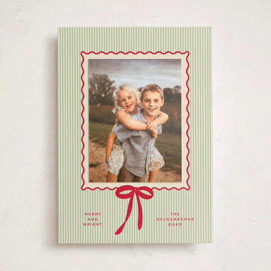 "Trendy classic" - Holiday Photo Mount Cards in Holly by Creo Study - Front