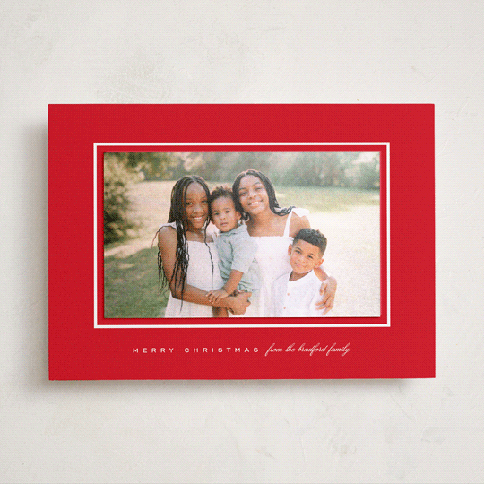 "Devon" - Holiday Photo Mount Cards in Poinsettia by Amy Kross - Front