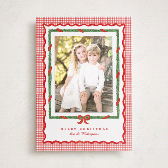 "Christmas maximalism" - Holiday Photo Mount Cards in Stocking by Creo Study - Front