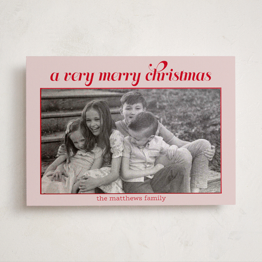 "Casual Fancy Christmas" - Holiday Photo Mount Cards in Peppermint by Anna Kasper - Front