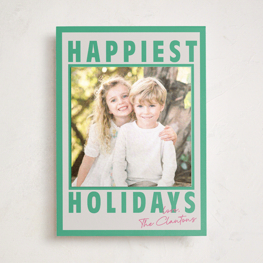 "Wordy Waze" - Holiday Photo Mount Cards in Wintermint by Kaydi Bishop - Front