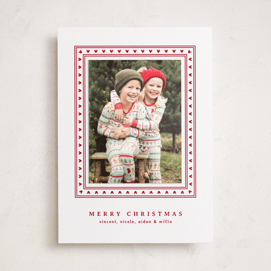 "Festive Mickey frame" - Holiday Photo Mount Cards in Peppermint by Lea Delaveris - Front