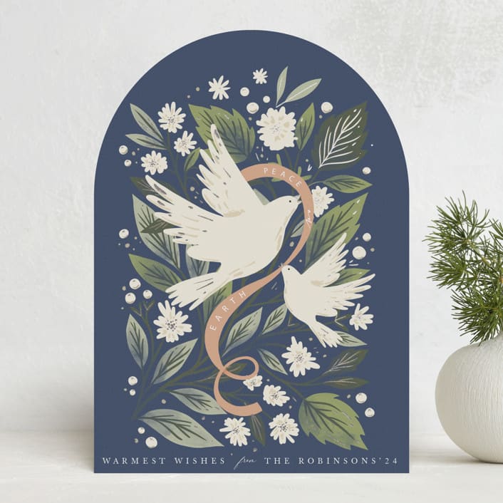 "Peace Dove Arch" - Holiday Cards in Night by Hannah Williams - Front