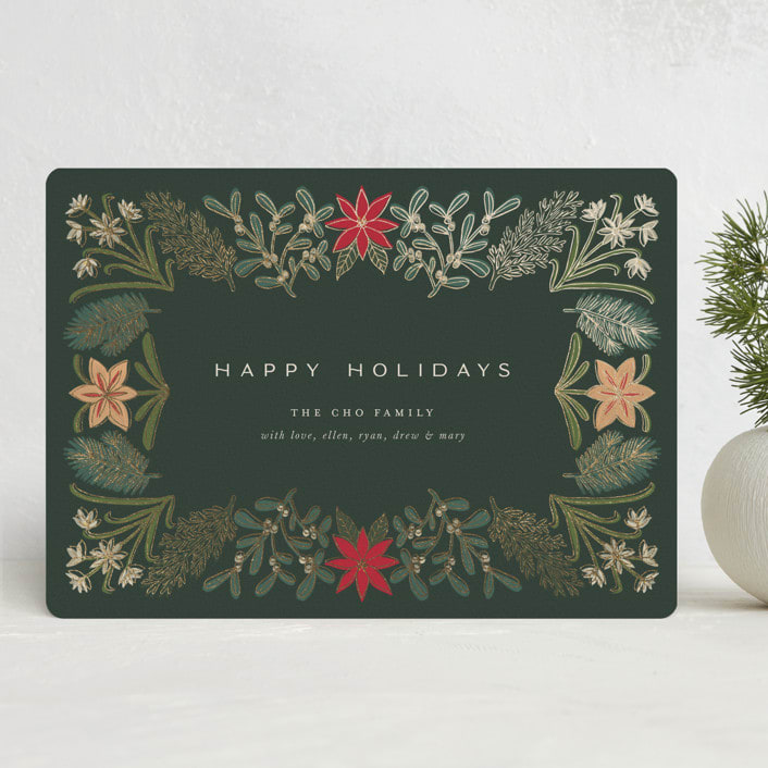 "Paper Whites" - Holiday Cards in Pine by Amy Kross - Front