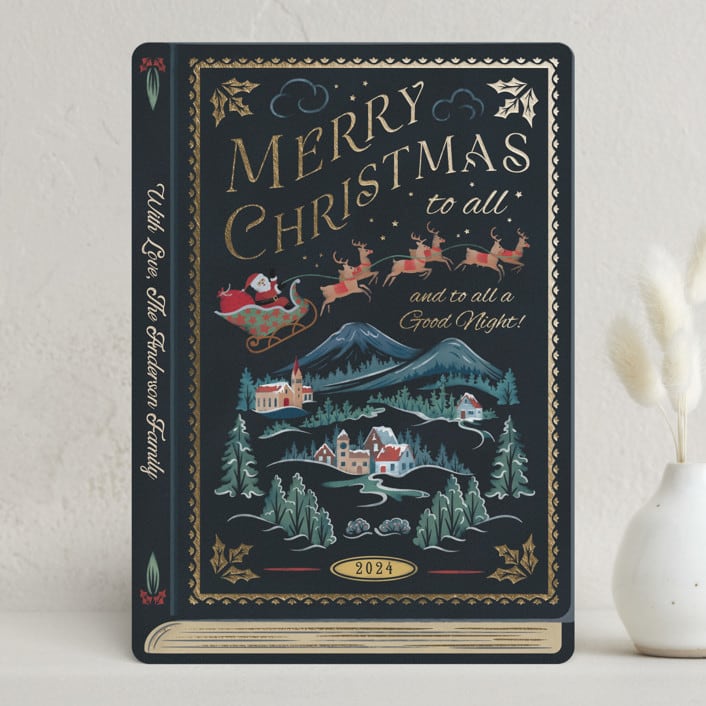 "The Night Before Christmas" - Holiday Cards in Coal by Paper Sun Studio - Front