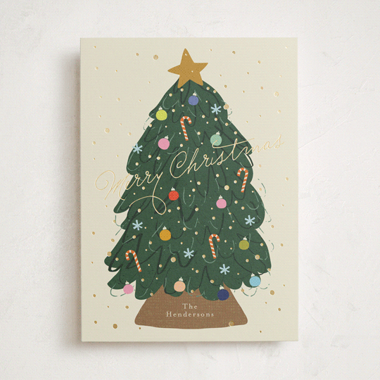 "Sparkle Tree" - Holiday Cards in Vanilla by Kelly Watkins - Front