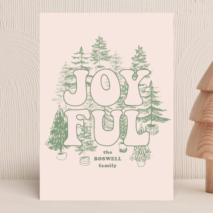 "Potted Joy" - Holiday Cards in Pear by Baumbirdy - Front