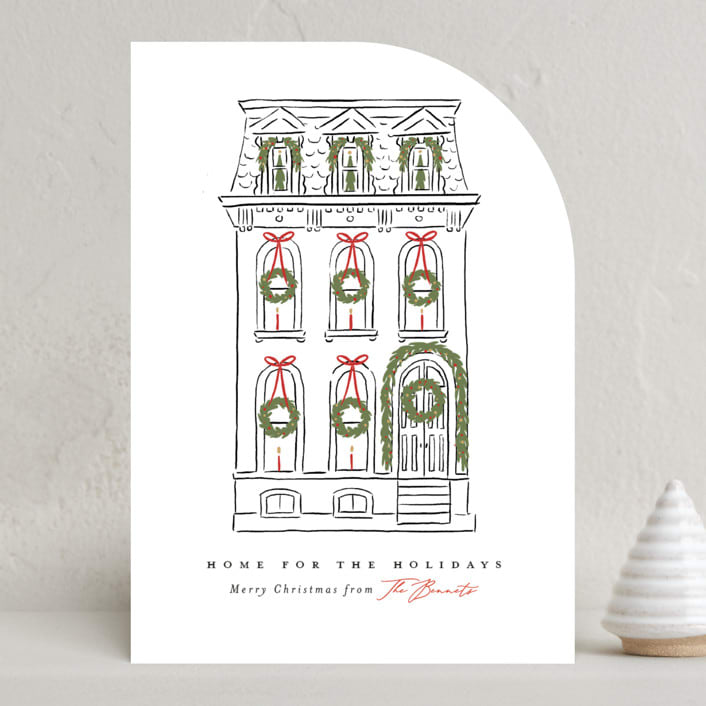 "Home for the Holidays" - Holiday Cards in Snowfall by Susan Zinader - Front