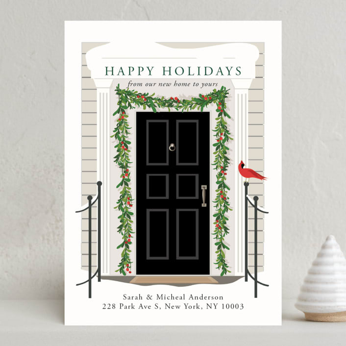 "From our home to yours" - Holiday Cards in Midnight by Susan Moyal - Front