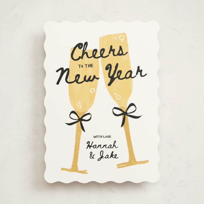 "cheers" - Holiday Cards in Champagne by Kamala Nahas - Front