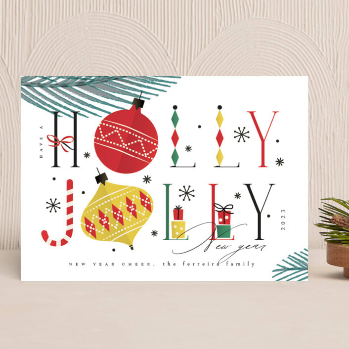 "Holly Jolly Xmas" - Holiday Cards in Snow by Ana de Sousa - Front