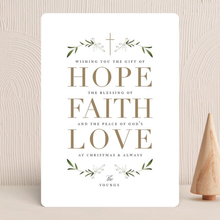 "The Gift of Hope" - Holiday Cards in Gilded Gold by Jennifer Postorino - Front